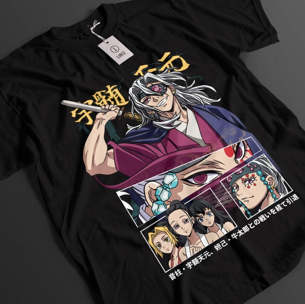

Demon Slayer Shirt Tengen Uzui T-Shirt Tanjiro KNY Anime Akaza Doma Muzan Tee 4XL