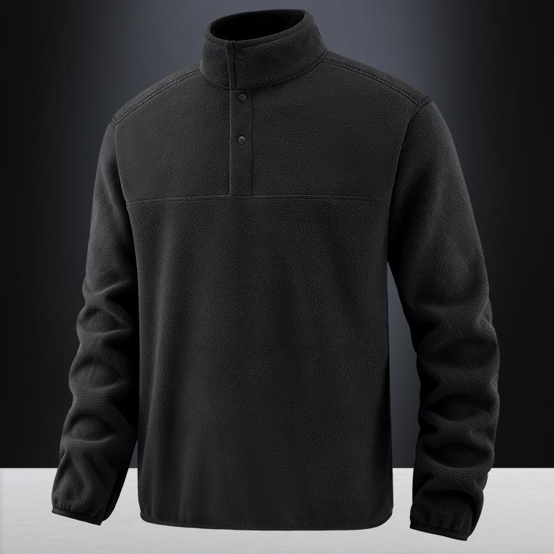 New Autumn and Winter Men's Fleece Jacket with Fleece Men's Stand-up Collar Jacket Men's Thermal Sweater