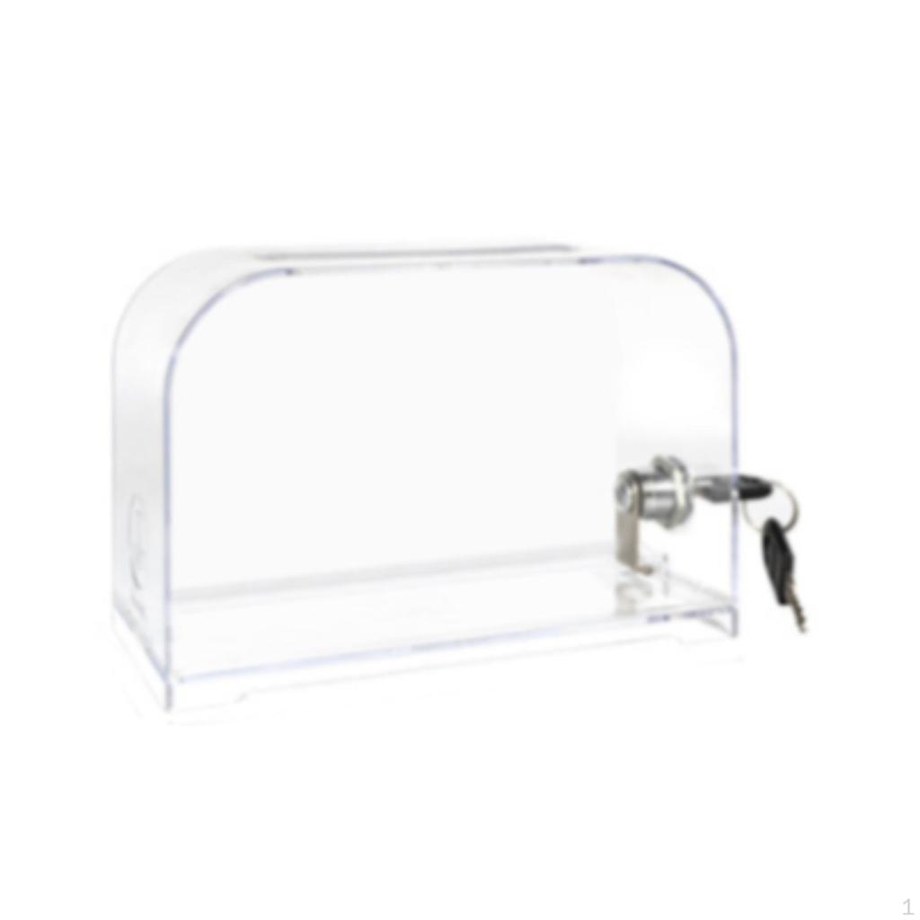 Acrylic Business Card Holder Storage Jar Clear Money Box Raffle Ticket for