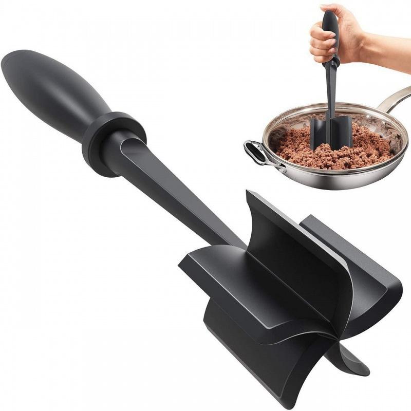 Meat Chopper for Ground Beef Heat Resistant Meat Masher for Hamburger Meat 5 Curved Blades Ground Beef Smasher Kitchen Gadgets 3