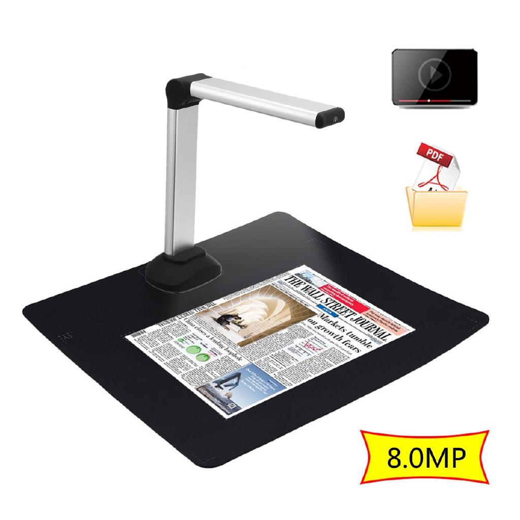 Přenosný Vysokorychlostní USB Skener Dokumentů A4 pro Snímky Knih s 8.0MP Kamerou Škola Kancelář Knihovna Banka HD