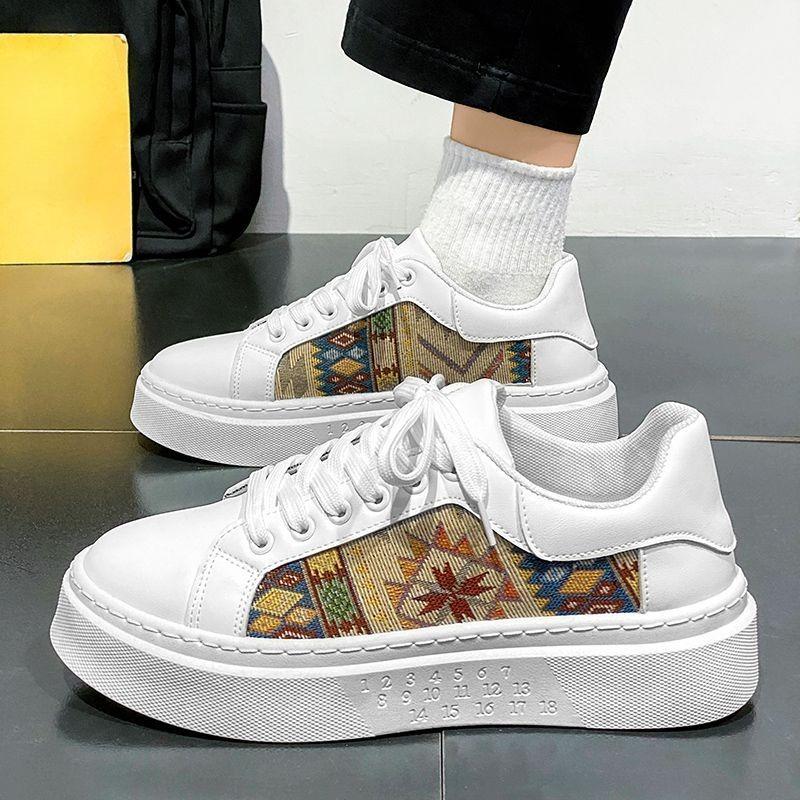 

Casual Shoes for Men Round Toe Lightweight Lace Up Korean Style Sneakers Breathable Trends 2025 Leisure Size 44 Adults Man Shoe 44