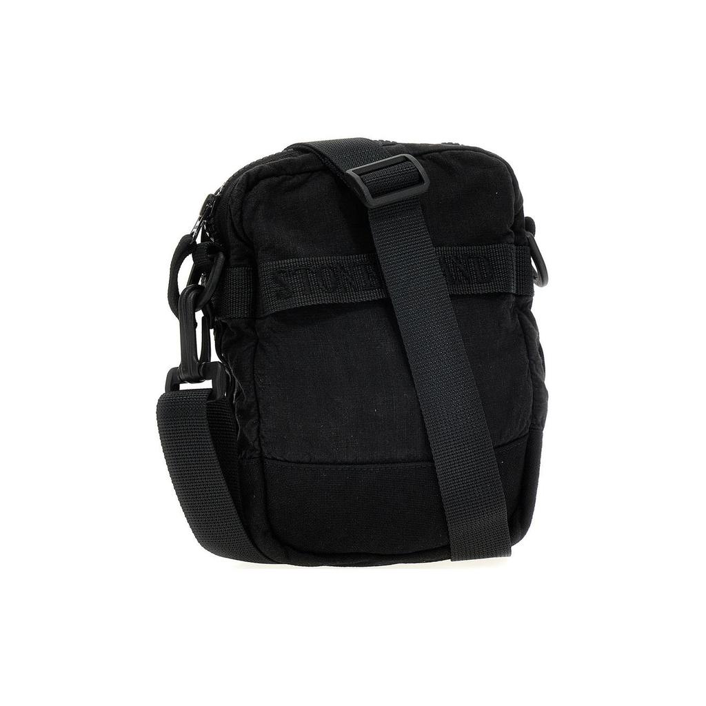 New STONE ISLAND Canvas Shoulder Bag, Crossbody Bag Unisex Black 801590830V0029