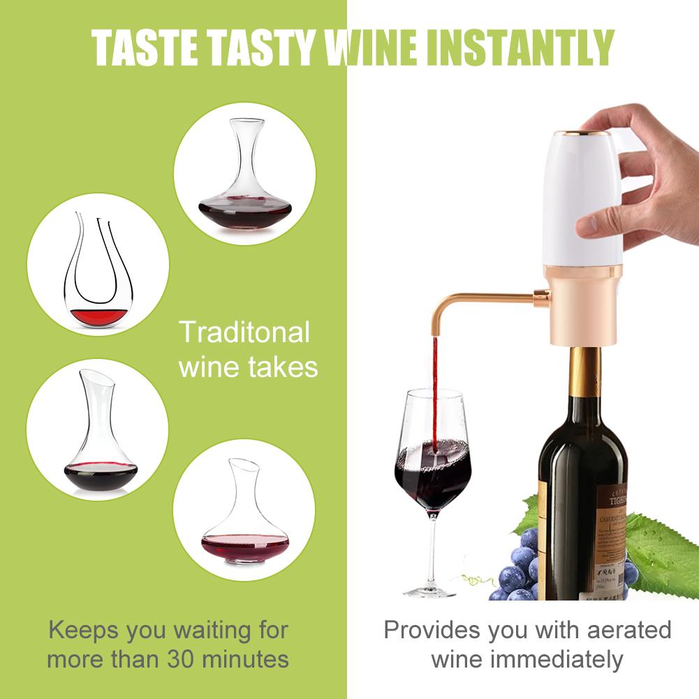 Electric Wine Aerator Wine Decanter USB Rechargeable Automatic Red Wine Aerator Pump Dispenser for Red and White Wine Aeration