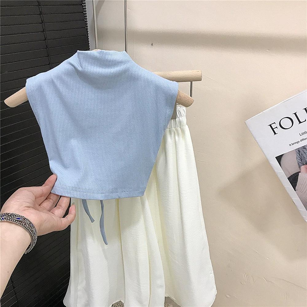 Conjunto de Camiseta sin Espalda para Niñas, Atuendo Infantil de Verano de Moda, Pantalones Blancos de Pierna Ancha, Conjunto de Dos Piezas a la Moda
