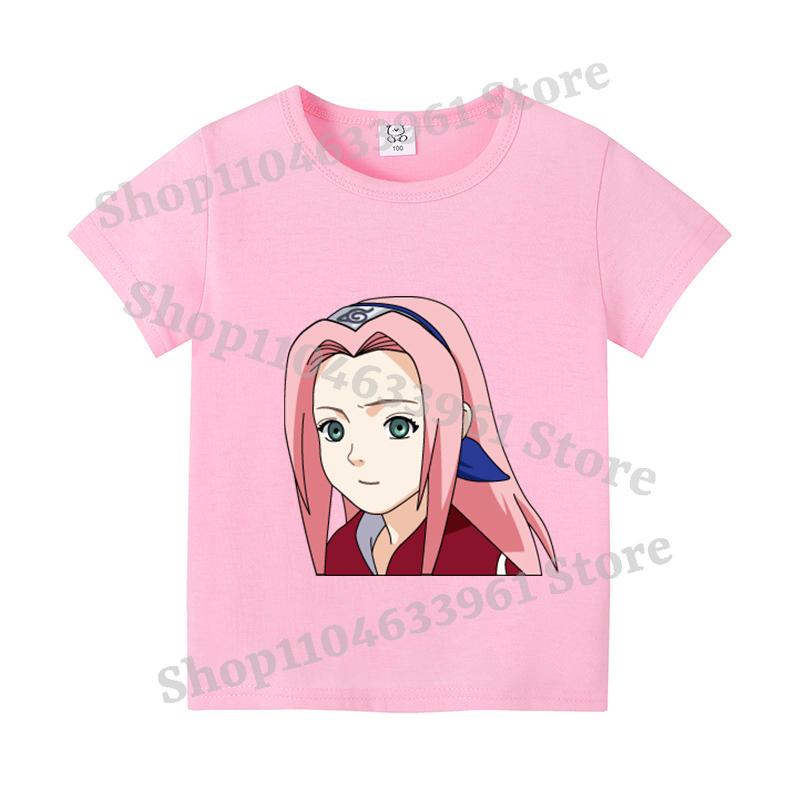 Narutos T-shirt Children Clothing Boy Girl Japanese Manga Pattern Short Sleeve Kid Cartoon Casual Sports Cotton Tee Home Clothes