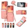 Leder Portemonnaie Kartenhalter Handyhülle für Samsung Galaxy Z Flip 8 7 6 5 4 3 5G Flip8 Flip7 FE mit Umhängeband Tasche Hülle