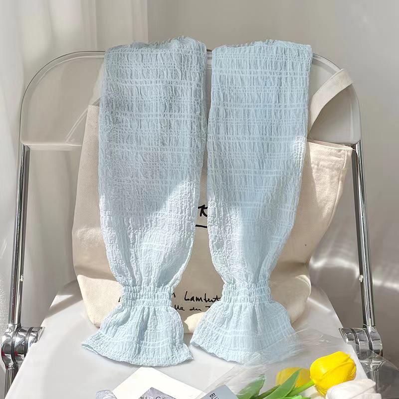 UV Protection Striped Cotton Arm Sleeves: Breathable, Loose, Long Gloves for Driving & Cycling