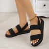 Women's Casual Elastic Strap Flatform Sandals Lightweight Comfort Summer Shoes