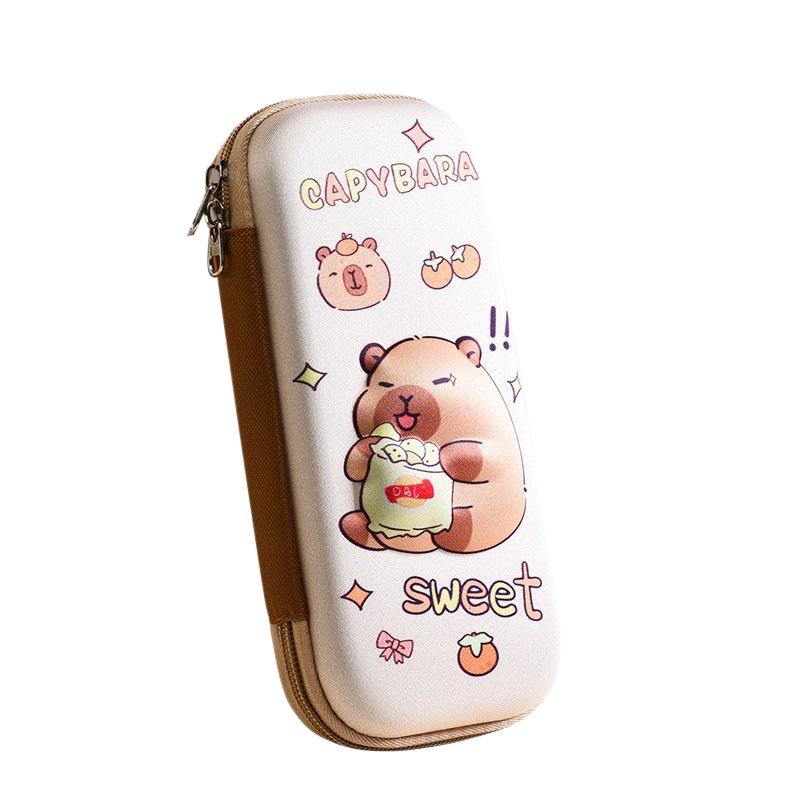 3D Capybara Pencil Case: Large Capacity, Multifunctional School Stationery Box for Kids