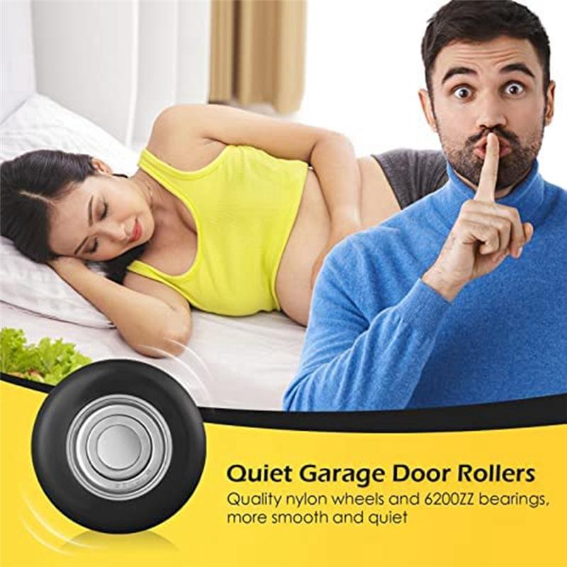 2025+ 12 Pcs Nylon Garage Door Roller 2 Inch Quiet Garage Rollers Bulk 6200ZZ Bearing Replacement for Garage Door Supplies