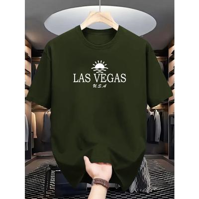 European Size Printed Casual Sports Outdoor Men's Short Sleeve T-Shirt Summer Men's Top