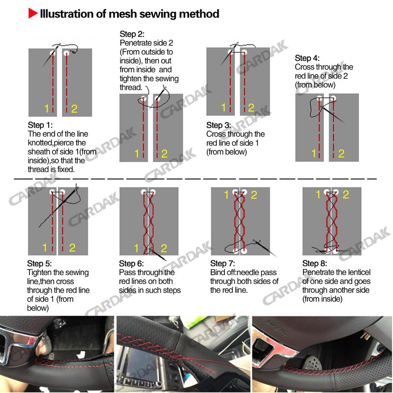 CARDAK DIY, piele artificială neagră, cusut manual, husă pentru volan de mașină pentru Mercedes Benz Vito 2010-2015 Viano W639 2006-2011