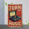 Vintage Tin Wall Art Jazz Music Metal Sign Retro Home Decor