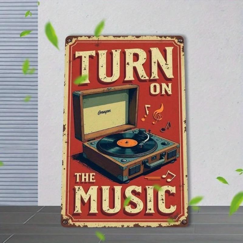 Vintage Tin Wall Art Jazz Music Metal Sign Retro Home Decor