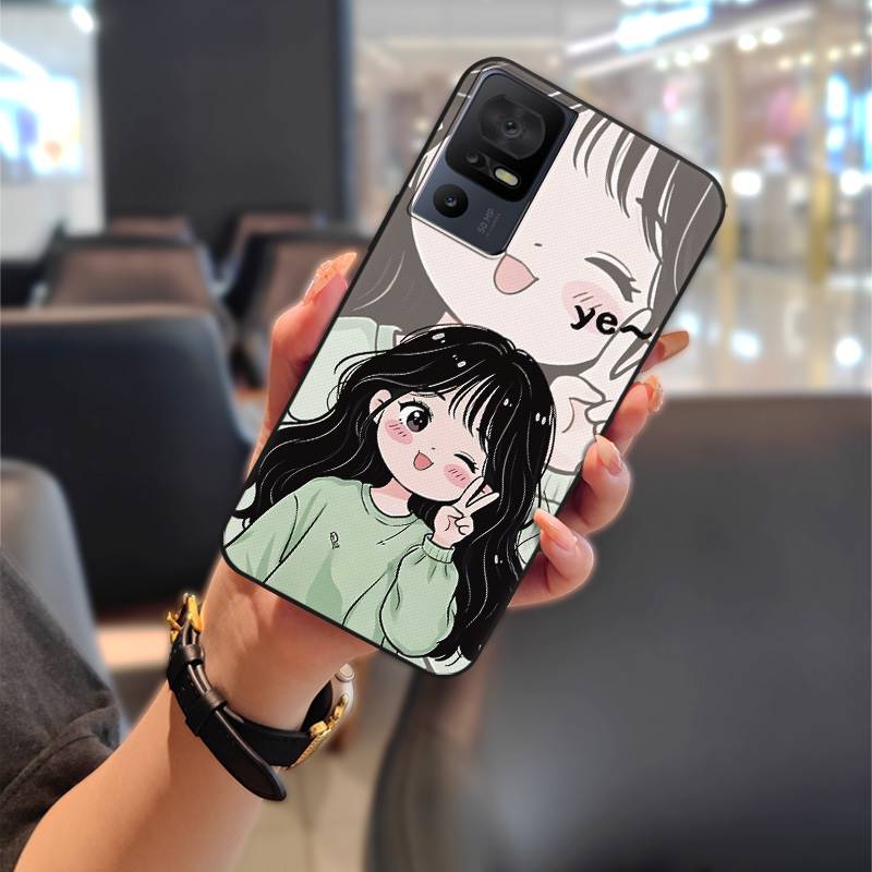 Couple Cartoon Phone Case For TCL 40SE/T610K Dirt-resistant Phone Pouch Cute Protective Anti-knock Anti-dust Silicone