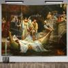 John William Waterhouse Artworks The Lady of Shalott Tapestry Wall Hanging Oil Paintings Home Decoration Aesthetic Tapestries