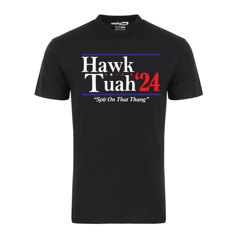 

Hawk Tuah 2024 Spit On That Thang Viral Election Style Graphic Tee Shirt 5XL різнокольоровий