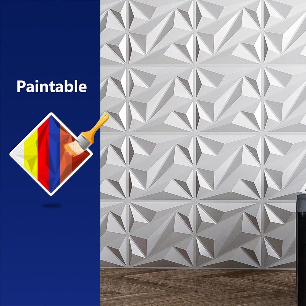 50/100Pcs PVC Accent Textured Wall Panels 30x30cm Mural Tile Panel Mold 3D Wall Paper Decoration Stickers for Room TV Background