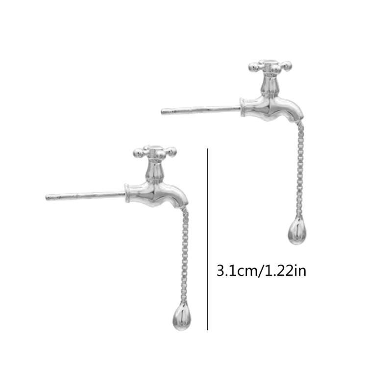 Elegant Water Tap Fringe Earrings Funny Faucet Ear Hooks Accessory Stylish Ear Studs Accessories for Women Men Couple