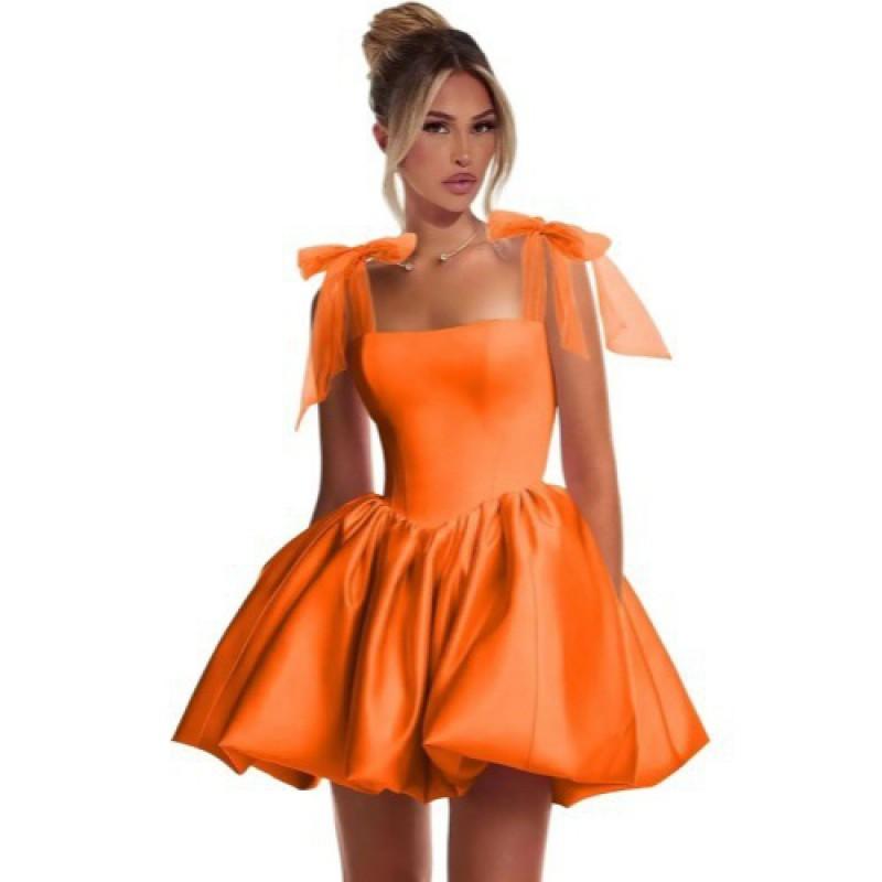 Elegant Bowknot Evening Dress Women Short Party Gown Cocktail Slim Fit Sleeveless Formal Birthday Gala