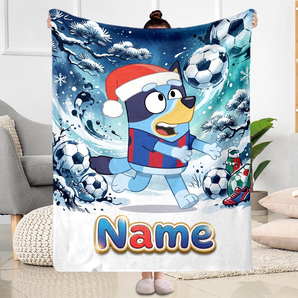 Winter Sports Fun Personalized Name Blanket Gift Customizable Blanket Warmthful Decor Throw For Livingroom Seaside Home Decor Office