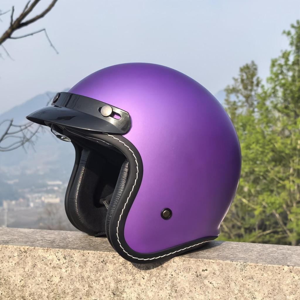 3C Certified Retro Motorcycle Helmet, Universal Three-Quarter Design for Men & Women, Suitable for All Seasons