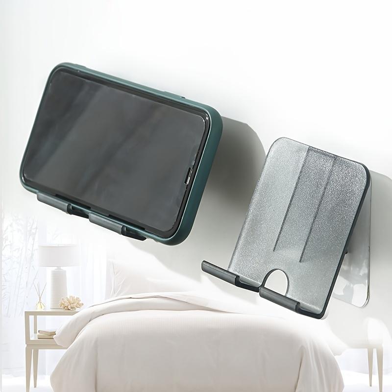 Regulowany uchwyt ścienny na telefon ABS, samoprzylepny uchwyt bez wiercenia z wieloma kątami widzenia, trwały i lekki, idealny do sypialni