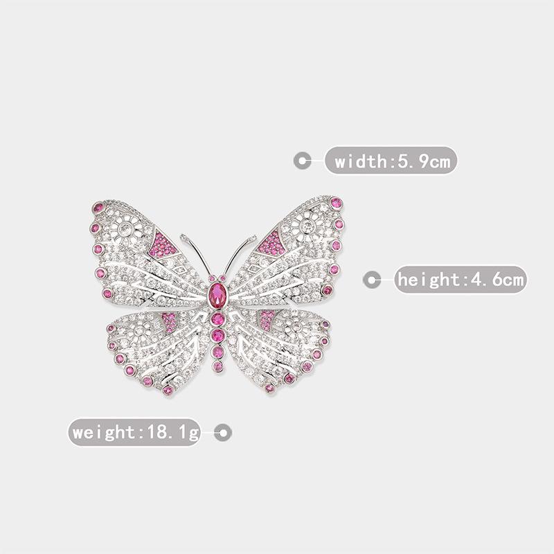 Elegant Butterfly Brooch: High-Grade Colored Zircon Corsage for Clothing