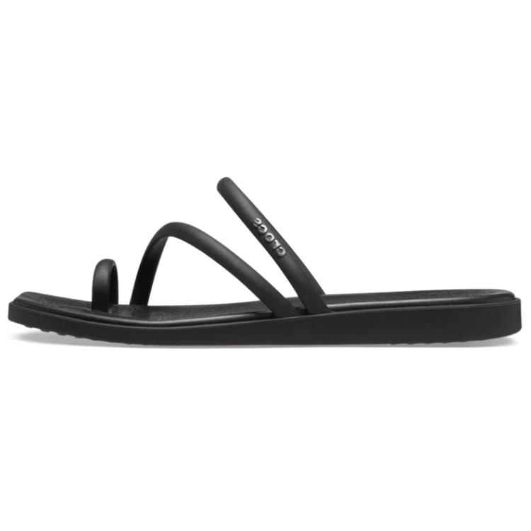 Женские черные сандалии-шлепанцы Crocs Miami Comfort для улицы, дышащие 209862-001 37-38