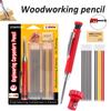 Mechanical Carpenter Pencil Card Set ,Deep Hole Woodworking Pencil Markers with Sharpener for Carpenter Woodworking Architect