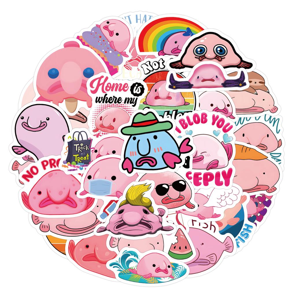 60 New Blobfish Animal Graffiti Stickers Suitcase Notebook Scooter Water Cup Waterproof Stickers