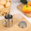 2 Pezzi Set di Shaker per Zucchero a Velo in Acciaio Inossidabile con Manico, Shaker a Rete Fine, Barattoli per Polveri con Coperchio, Set di Barattoli per Spezie, Sale, Zucchero, Pepe