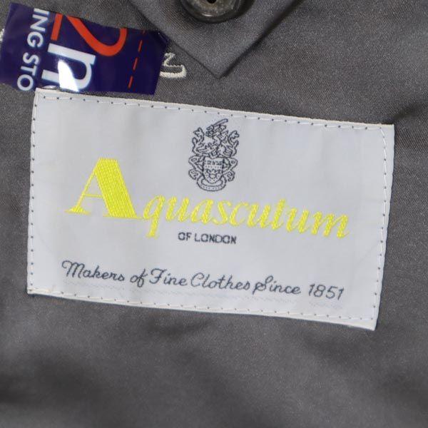 Aquascutum Made In Japan Herringbone Pattern Tailored Jacket 96A6 Gray Men's Used