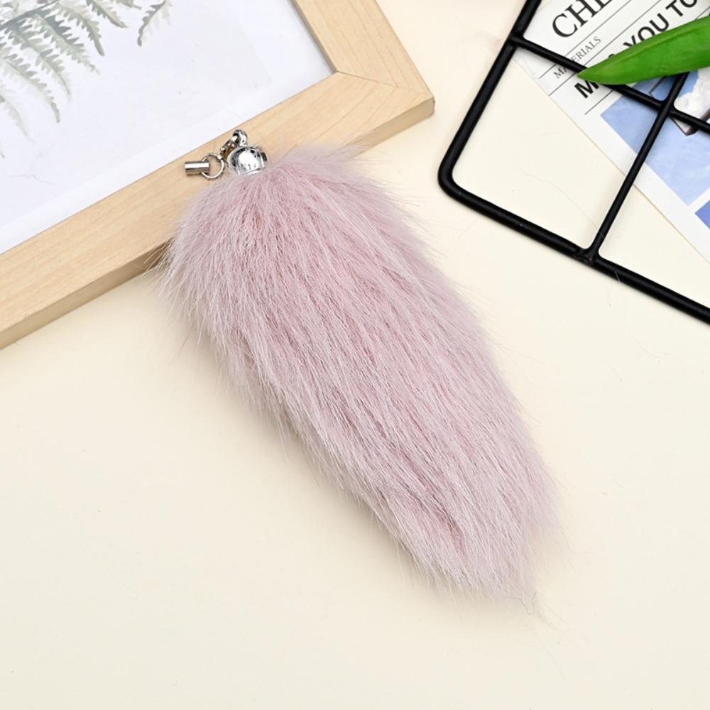 

Backpack Animal Tails Keychain Furry Fur Pompom Pendants Fashion Plush Tail Keyring Car Charms pink