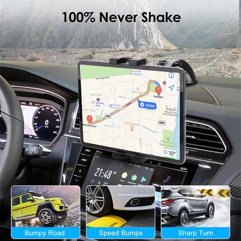 Large Sucker 360 Rotation 4.7-12.9" Car Tablet Holder Mount Stand Stents For Ipad Pro Mini 2 3 4 Air 2 Samsung S8 S9 Xiaomi Asus