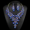 Exaggerated Rhinestone Necklace Earrings Set Women'S Dress Banquet Accessories