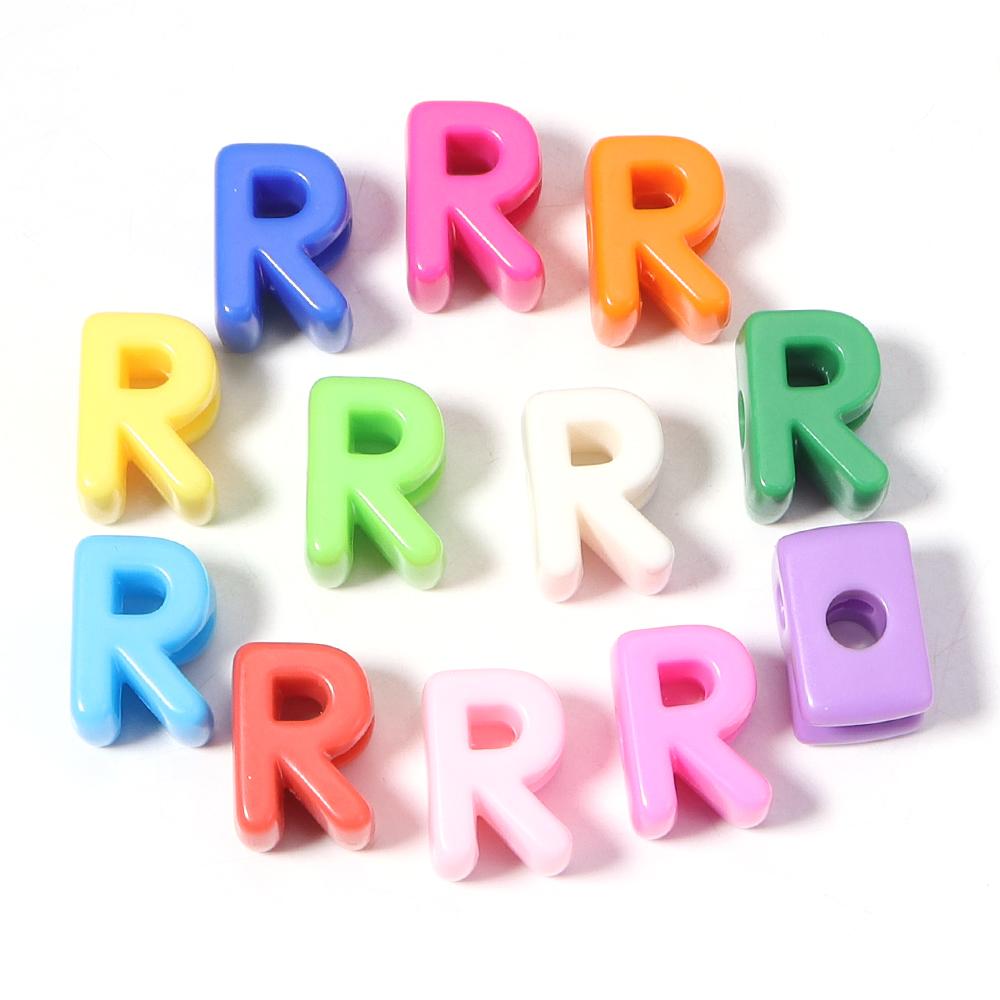 10pcs A-Z Letter Beads Acrylic Alphabet Beads Largr Size Loose Beads  For Jewelry Making DIY Keychain Phone Chain Accessories