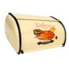 Metal Bread Box Champagne Color Small Drum Type Metal Bread Bin for Kitchen Countertop