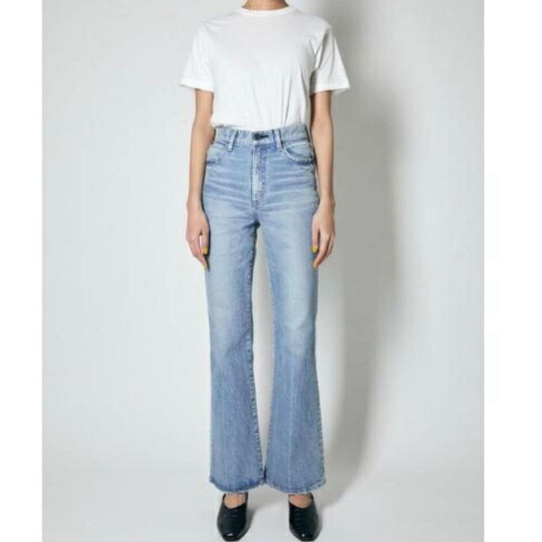 MOUSSY MVS FLARE Denim Pants Light Blue 24