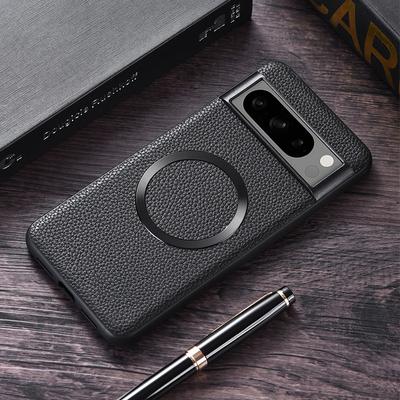 Pro Google Pixel 8 Pro Magnetický kryt na telefon Textura litchi PU kůže potažený TPU kryt
