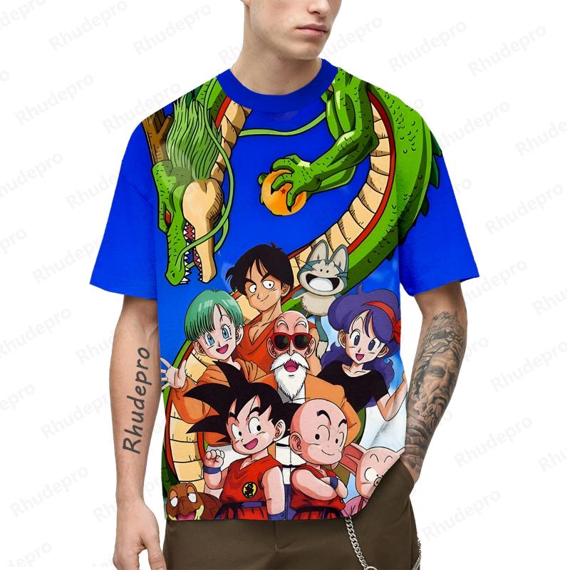 Anime Men's Streetwear Dragon ball T-Shirt Goku Super Saiya Clothing Tops Children's Harajuku Style Shirts 2024 Trend