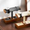 Oirlv Watch Holds 2 or 4 Compatible with Qualified SM19103 Stand, Wooden, Watches, Display, Storage, Photography, High-End, Stylish, Invoices, (Black)