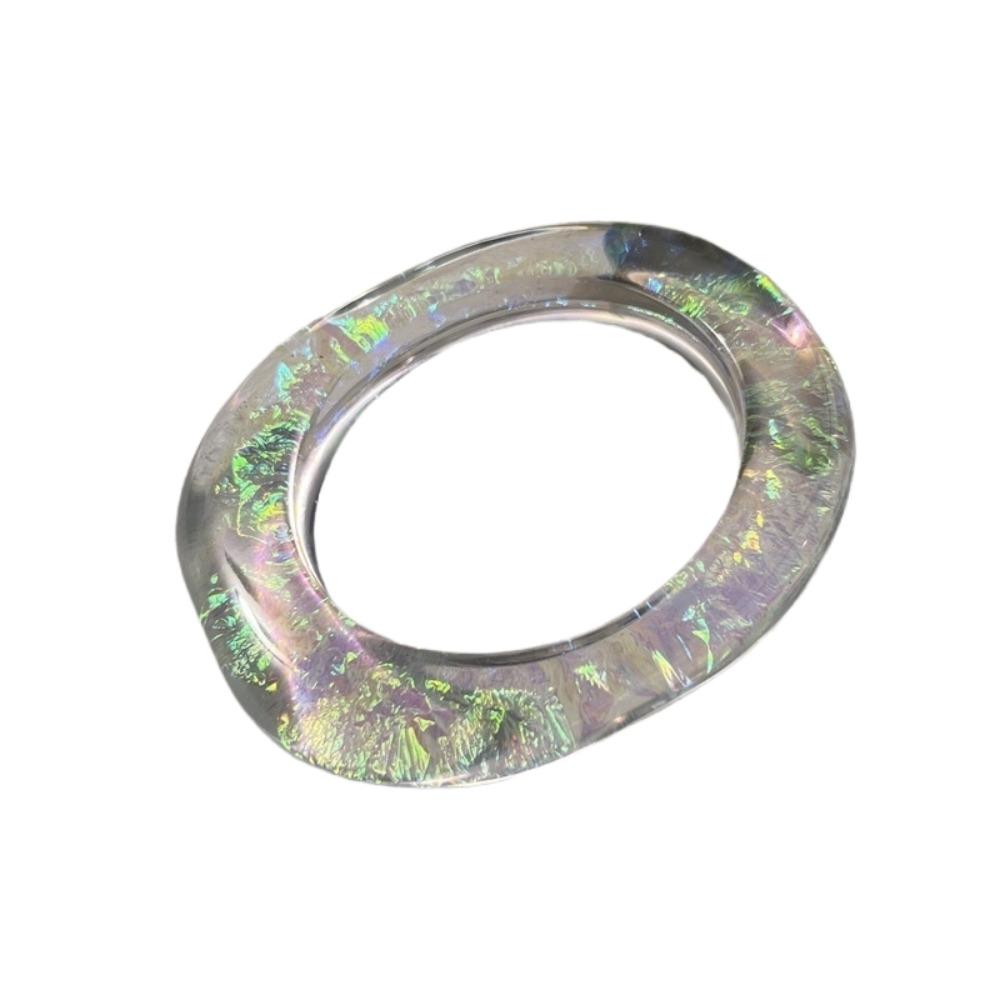 Geometry Transparent Bangle Shining Chunky Bracelets Temperament Women Hand Ring  Daily