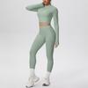 Zipper Crop Top Jacket & High-Waist Butt-Lifting Pocketed Pants Sports Set - Perfect for Yoga, Running, & Casual Fitness.