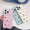 Luxury Cherry Bow Pink Gold Koi Fish Lotus Phone Case For Iphone 17 Air 16 16e 15 14 13 12 11 Pro Max Protective Leather Cover