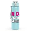 1PC Bin Da Kann Losgehen German Print 750ml Color Plastic Sports Water Bottle Leakproof Flip Straw Lid Suitable for Sports Office Home Use