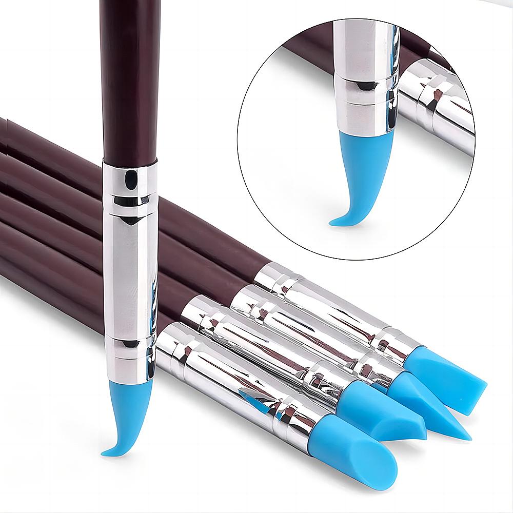 5/10 Stück Silikon-Tonmodellierwerkzeuge für Pinselmodellierung Punktieren Nagelkunst Keramiktonwerkzeug DIY Schnitzen Keramikskulptur