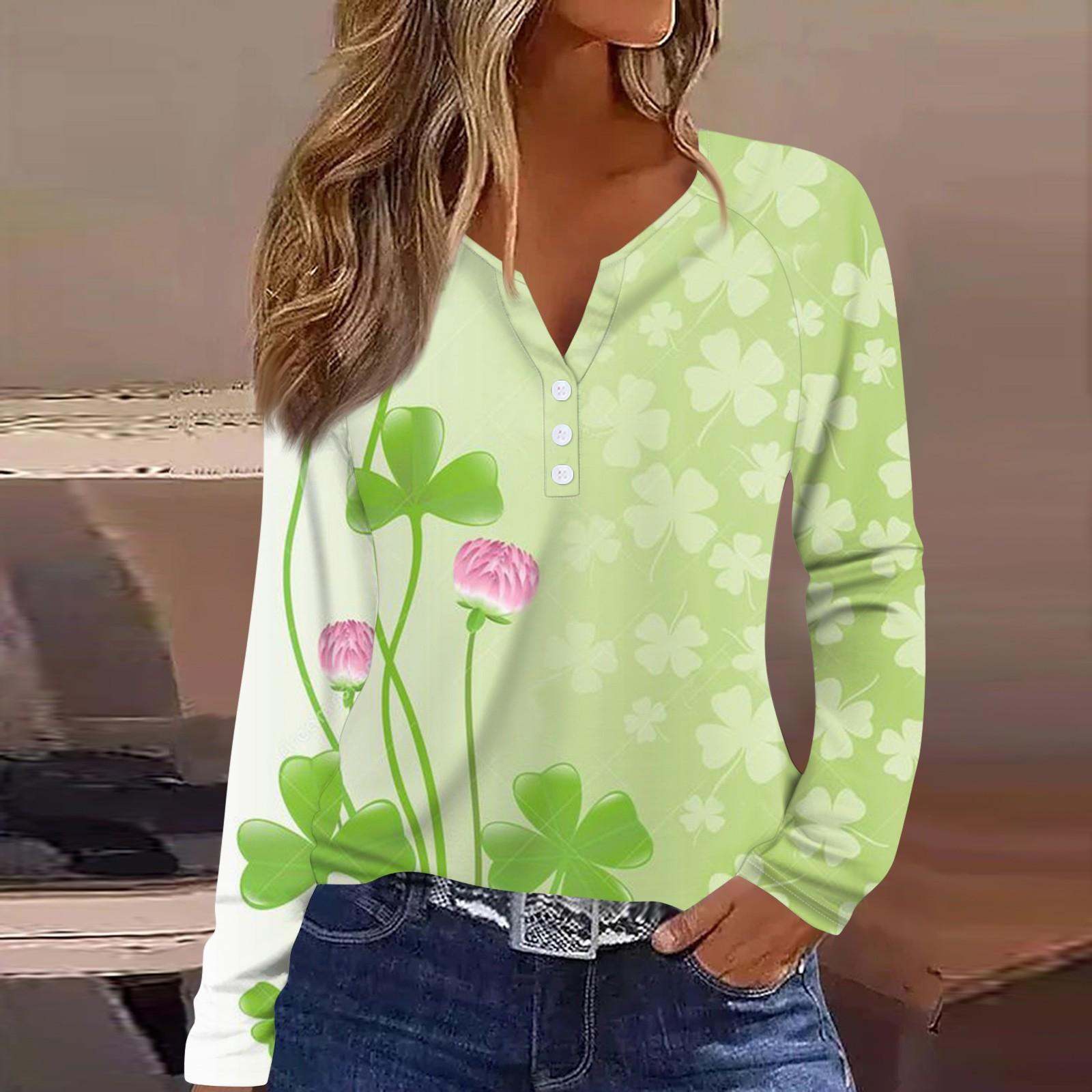 

Женская модная повседневная футболка с V-образным вырезом и длинным рукавом на пуговицах XXL розовый