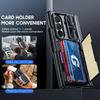 Samsung Galaxy Z Fold 7 Case with RFID Blocking Card Holder Hinge Protection and Built-in Screen Protector-Black